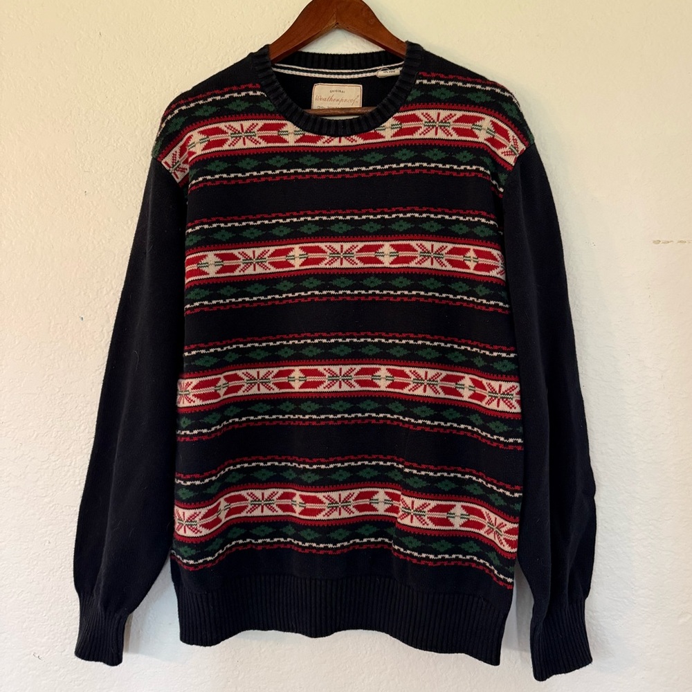 Weatherproof Vintage Holiday Fair Isle Christmas Crewneck Sweater XL